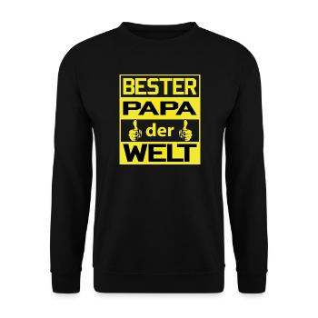 Bester Papa der Welt passend zum Vatertag - Unisex Pullover - Schwarz - Vorne - Alina (178cm) & Michal (187cm)