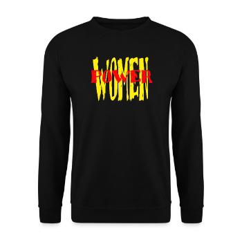 WOMENPOWER WELTFRAUENTAG Frauentag - Unisex Pullover - Schwarz - Vorne - Alina (178cm) & Michal (187cm)