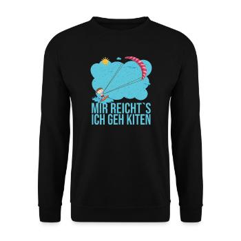 Mir reicht es ich geh kiten das ist mein Hobby - Unisex Pullover - Schwarz - Vorne - Alina (178cm) & Michal (187cm)