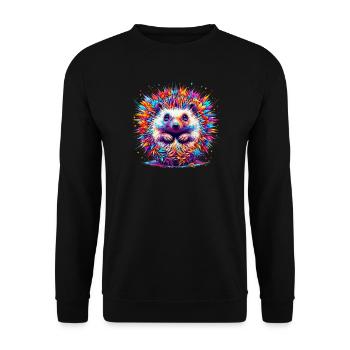Hedgehog - Unisex Sweatshirt - black - Front - Alina (178cm) & Michal (187cm)