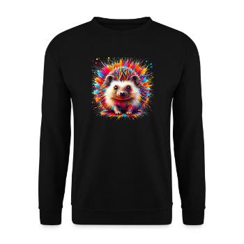 Hedgehog - Unisex Sweatshirt - black - Front - Alina (178cm) & Michal (187cm)