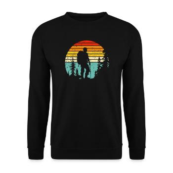 Hiker silhouette at retro bedtime - Unisex Sweatshirt - black - Front - Alina (178cm) & Michal (187cm)