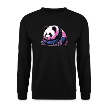 Panda - Unisex Pullover - Schwarz - Vorne - Alina (178cm) & Michal (187cm)