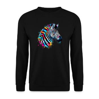 Zebra - Unisex Pullover - Schwarz - Vorne - Alina (178cm) & Michal (187cm)