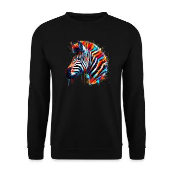 Zebra - Unisex Sweatshirt - black - Front - Alina (178cm) & Michal (187cm)