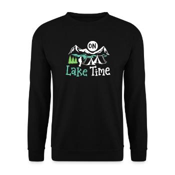 See Camping Zelten - Unisex Pullover - Schwarz - Vorne - Alina (178cm) & Michal (187cm)