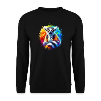 Lemur - Unisex Sweatshirt - black - Front - Alina (178cm) & Michal (187cm)