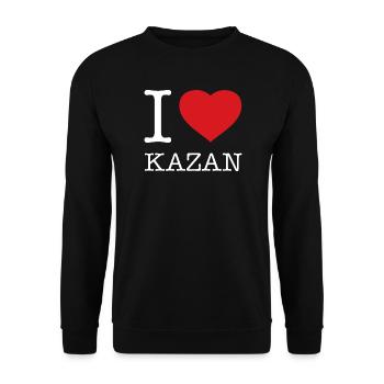 I LOVE KAZAN - Unisex Sweatshirt - black - Front - Alina (178cm) & Michal (187cm)