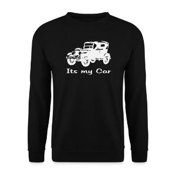Vintage car motif with lettering - Unisex Sweatshirt - black - Front - Alina (178cm) & Michal (187cm)