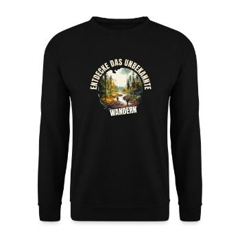Entdecke das Unbekannte - Unisex Pullover - Schwarz - Vorne - Alina (178cm) & Michal (187cm)