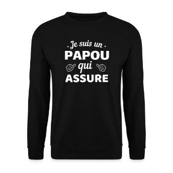 Je suis un papi qui assure - Sweat-shirt Unisexe - noir - Devant - Alina (178cm) & Michal (187cm)
