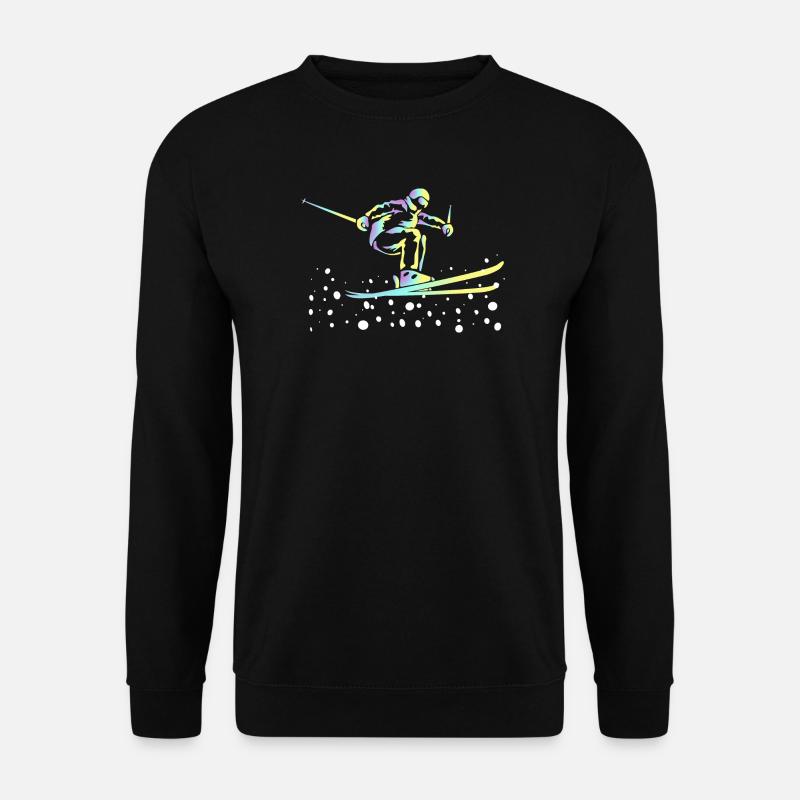 Neon Farbverlauf Skisprung - Unisex Pullover - Schwarz