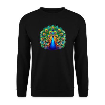Peacock - Unisex Sweatshirt - black - Front - Alina (178cm) & Michal (187cm)