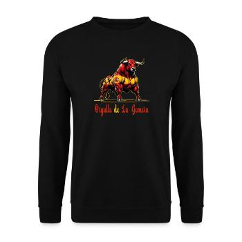 The pride of La Gomera flag design - Unisex Sweatshirt - black - Front - Alina (178cm) & Michal (187cm)
