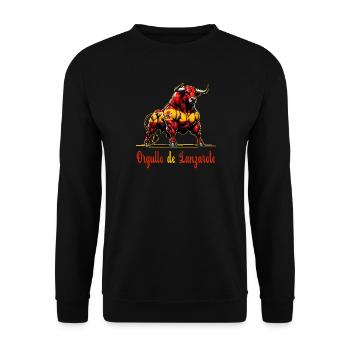 The pride of Lanzarote flag design - Unisex Sweatshirt - black - Front - Alina (178cm) & Michal (187cm)