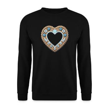 Gingerbread Heart Frame Tradition and love combined - Unisex Sweatshirt - black - Front - Alina (178cm) & Michal (187cm)