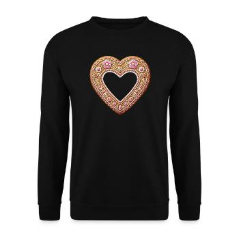 Gingerbread Heart Frame Tradition and love combined - Unisex Sweatshirt - black - Front - Alina (178cm) & Michal (187cm)