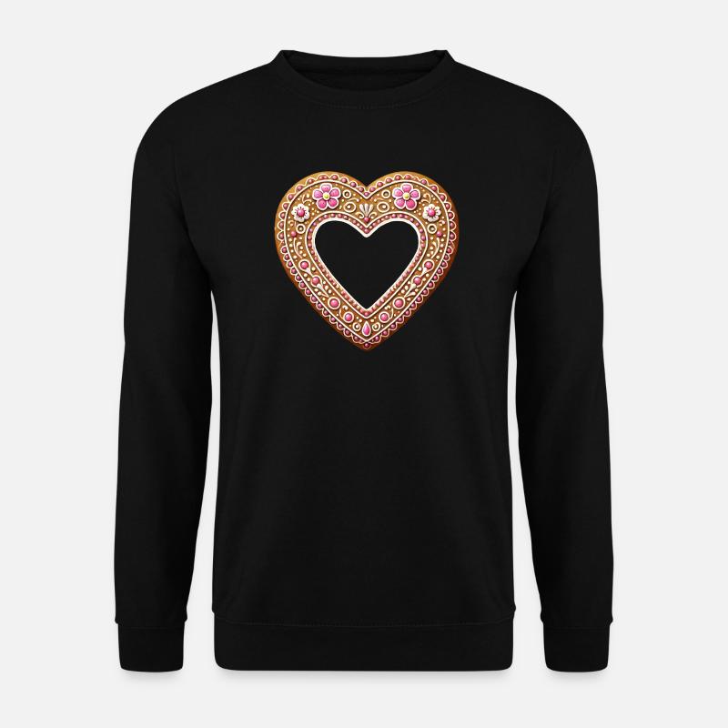 Lebkuchenherz Rahmen Tradition und Liebe vereint - Unisex Pullover - Schwarz