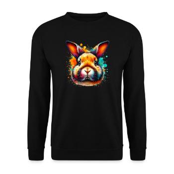 Kaninchen - Unisex Pullover - Schwarz - Vorne - Alina (178cm) & Michal (187cm)