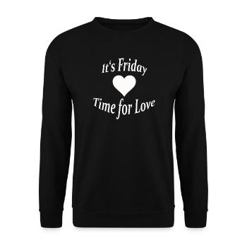 IT'S FRIDAY - Unisex Pullover - Schwarz - Vorne - Alina (178cm) & Michal (187cm)
