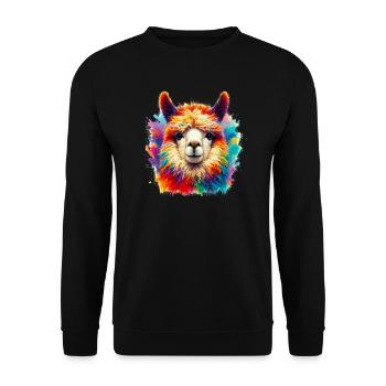 Alpaca - Unisex Sweatshirt - black - Front - Alina (178cm) & Michal (187cm)