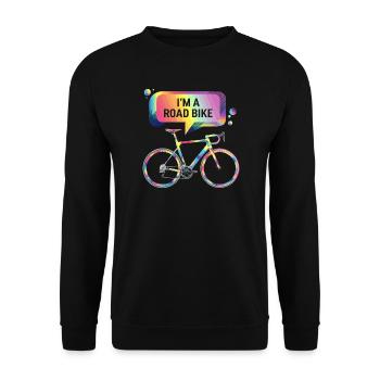 Vibrant Rainbow Road Bike Design - Unisex Sweatshirt - black - Front - Alina (178cm) & Michal (187cm)