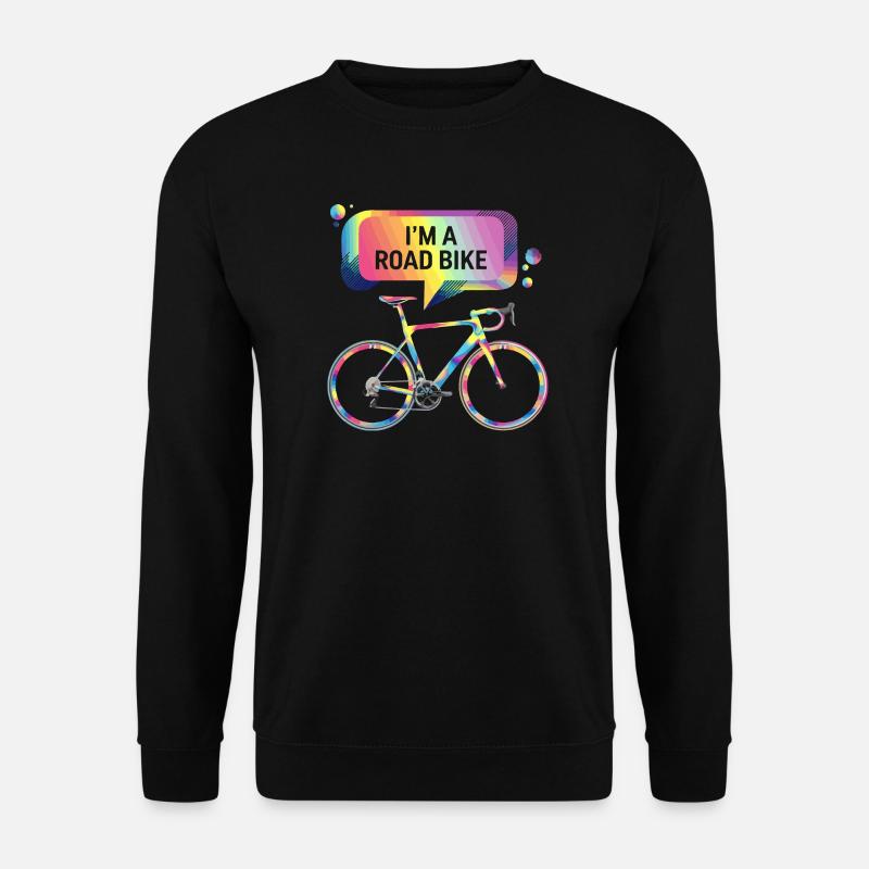 Lebendiges Regenbogen-Rennrad-Design - Unisex Pullover - Schwarz