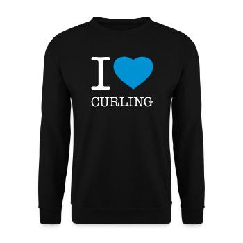 I LOVE CURLING - Unisex Sweatshirt - black - Front - Alina (178cm) & Michal (187cm)