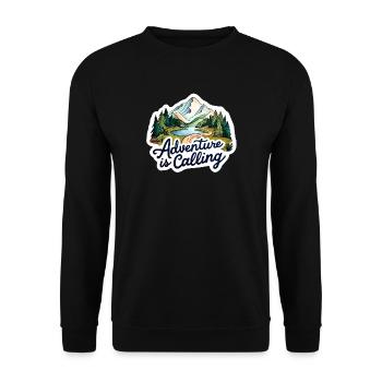 L’aventure fait appel à la conception d’illustration - Sweat-shirt Unisexe - noir - Devant - Alina (178cm) & Michal (187cm)