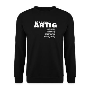 ARTIG - Unisex Pullover - Schwarz - Vorne - Alina (178cm) & Michal (187cm)