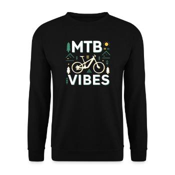Mountain Bike Vibes Illustration - Unisex Sweatshirt - black - Front - Alina (178cm) & Michal (187cm)