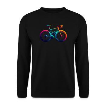 Lebendiger Regenbogen Radfahren Illustration - Unisex Pullover - Schwarz - Vorne - Alina (178cm) & Michal (187cm)