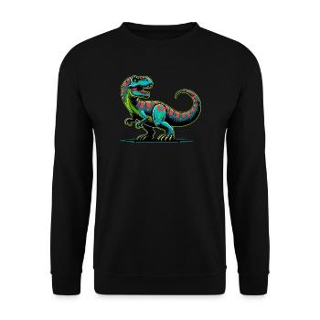 Dinosaurier - Unisex Pullover - Schwarz - Vorne - Alina (178cm) & Michal (187cm)