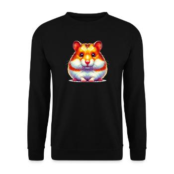 Hamster - Unisex Sweatshirt - black - Front - Alina (178cm) & Michal (187cm)