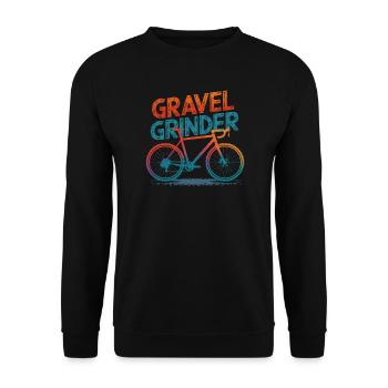 Gravel Grinder Fahrrad Illustration - Unisex Pullover - Schwarz - Vorne - Alina (178cm) & Michal (187cm)