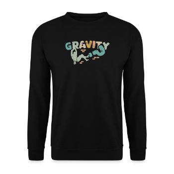 retro bouldern klettern Wand usedlook Symbol Logo - Unisex Pullover - Schwarz - Vorne - Alina (178cm) & Michal (187cm)