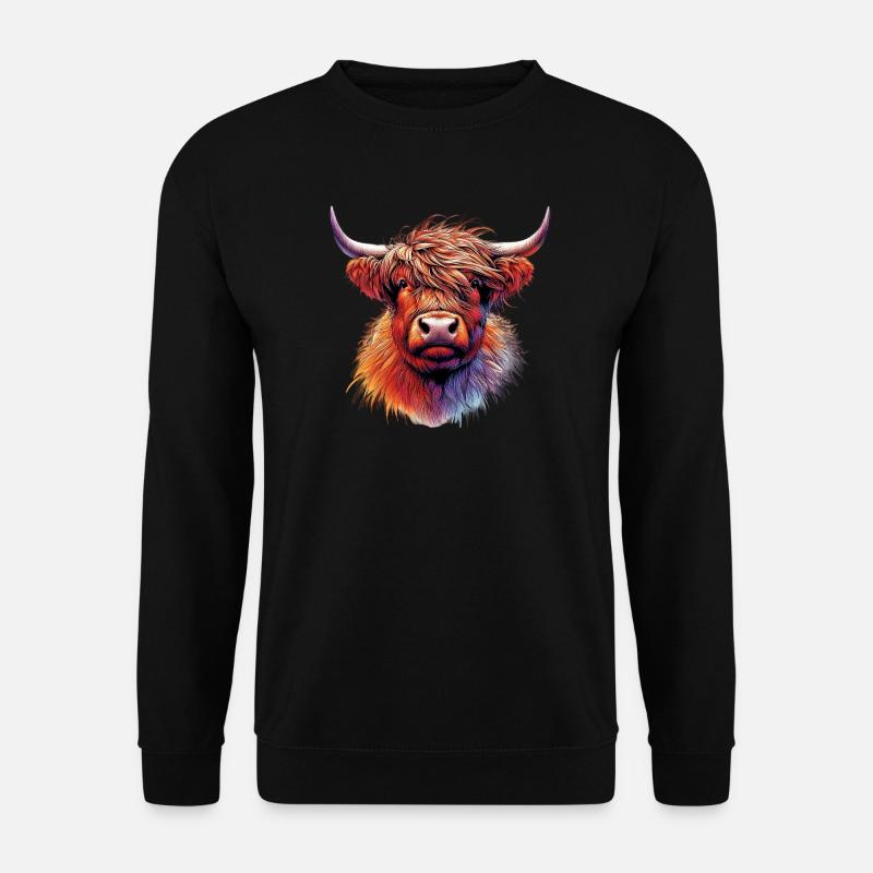 Schottische Hochlandkuh - Unisex Pullover - Schwarz