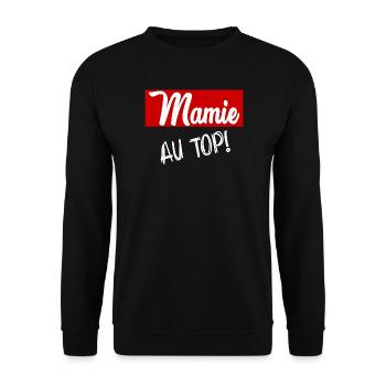 GRANNY. MOTHER'S DAY. HAPPY BIRTHDAY GRANDMA. I LOVE YOU - Unisex Sweatshirt - black - Front - Alina (178cm) & Michal (187cm)