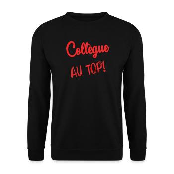 COLLEAGUE. START. EMPLOYMENT. HUMOR. MANAGER. CHIEF - Unisex Sweatshirt - black - Front - Alina (178cm) & Michal (187cm)