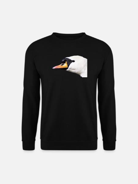 Schwanenporträt Schwarzweiß Kontrast - Unisex Pullover - Schwarz