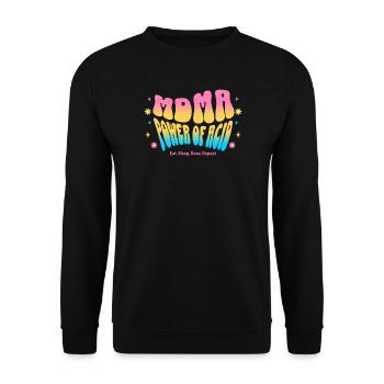 Rave Vibes – Power of Bass Festival Shirt - Unisex Pullover - Schwarz - Vorne - Alina (178cm) & Michal (187cm)