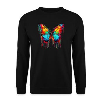 Butterfly - Unisex Sweatshirt - black - Front - Alina (178cm) & Michal (187cm)