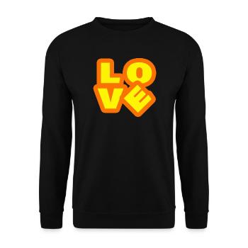 LOVE - Unisex Pullover - Schwarz - Vorne - Alina (178cm) & Michal (187cm)