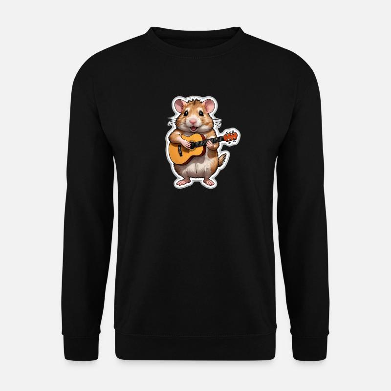 Hamster spielt Gitarre - Unisex Pullover - Schwarz
