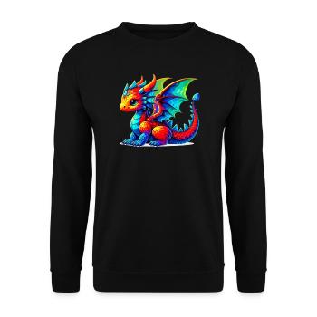 Dragon - Unisex Sweatshirt - black - Front - Alina (178cm) & Michal (187cm)