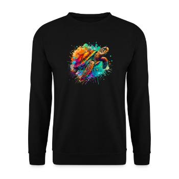 Turtle - Unisex Sweatshirt - black - Front - Alina (178cm) & Michal (187cm)