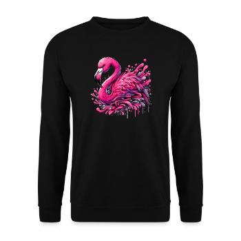 Flamingo - Unisex Pullover - Schwarz - Vorne - Alina (178cm) & Michal (187cm)