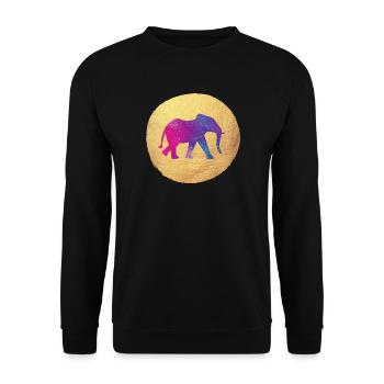 Yoga Yogi Holi Indien Gold Kreis Elefant meditate - Unisex Pullover - Schwarz - Vorne - Alina (178cm) & Michal (187cm)