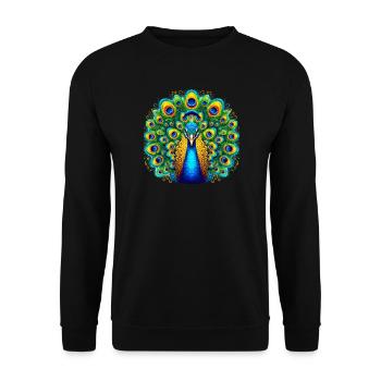 Peacock - Unisex Sweatshirt - black - Front - Alina (178cm) & Michal (187cm)
