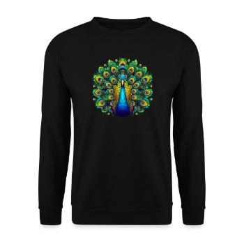 Peacock - Unisex Sweatshirt - black - Front - Alina (178cm) & Michal (187cm)